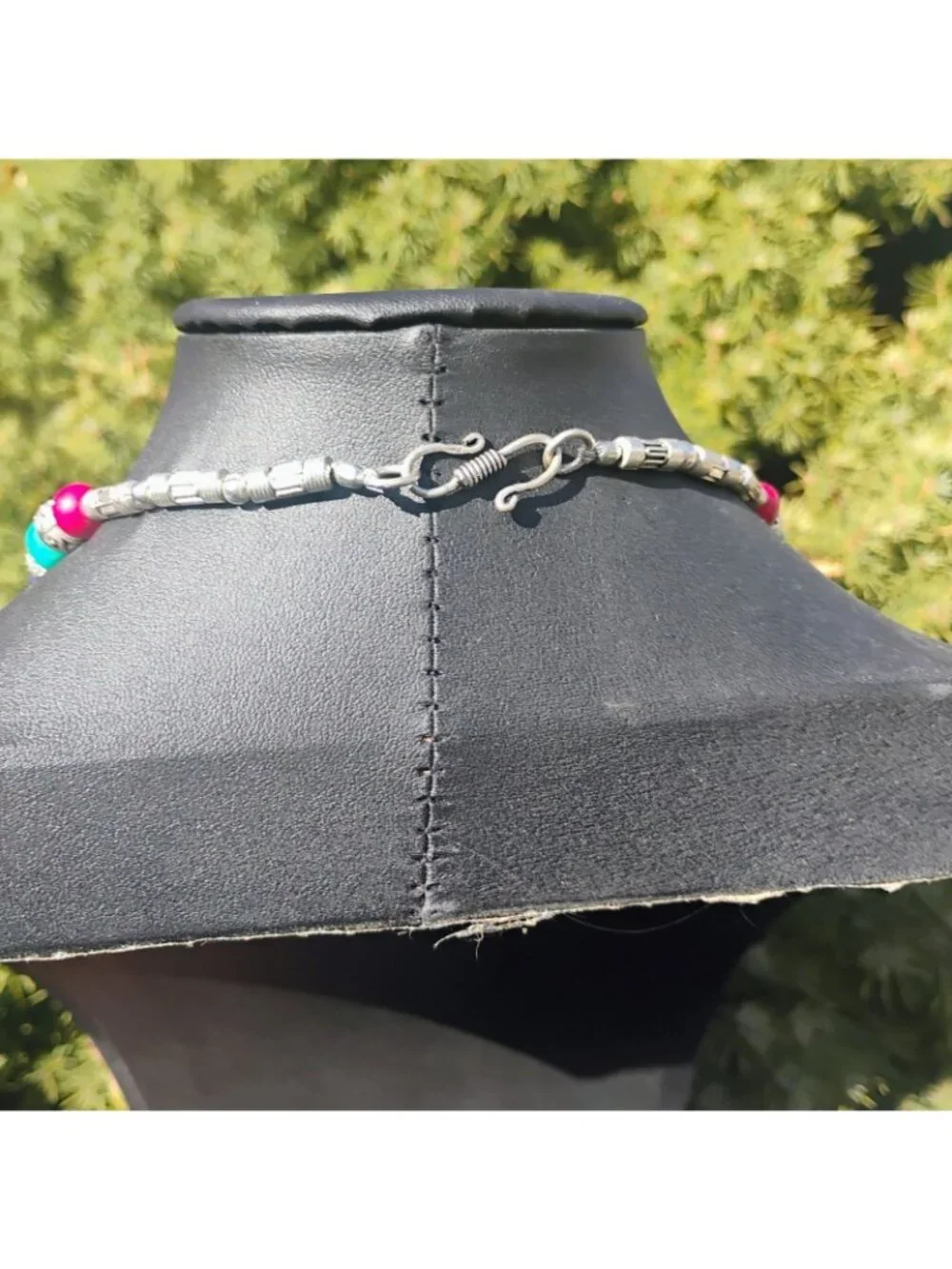 Handmade Tibetan Silver Turquoise Coral Lapis Lazuli Necklace Tribal Boho Collar